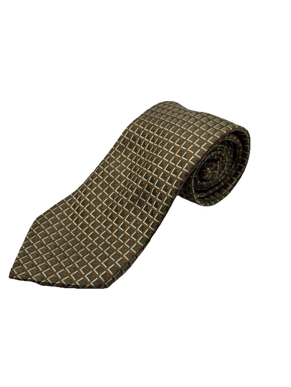 Pronto Uomo Silk Neck Tie Handmade Mens Designer Brown Blue Micro Block Print